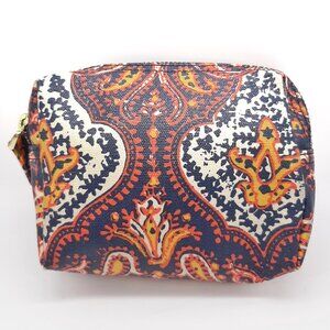 J. Crew Paisley Coated Cotton Canvas Small Zip Pouch Makeup Bag